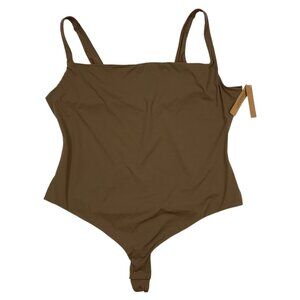 Skims Fits Everybody Square Neck Bodysuit 3X Oxide Brown NEW